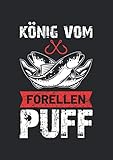  A4 Notizbuch kariert mit Softcover Design: Forellen Angler Angel Spruch Forellensee Geschenk Saibling: 120 karierte DIN A4 Seiten
