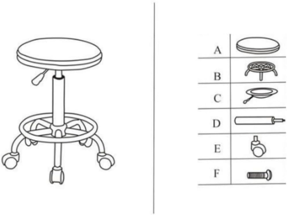 KQQK丸椅子昇降式オフィススツールPUレザー高さ調節可能オフィスチェア製図作業椅子エステスツールネイルスツール (キャスター付,ブ