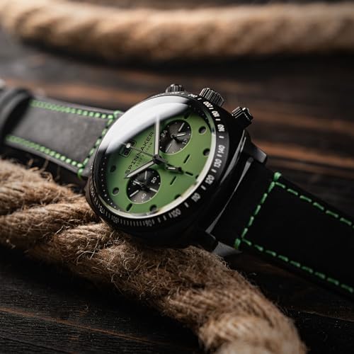 Image of Spinnaker Men's 42mm Hull Chronograph Watch with Leather Strap SP-5068