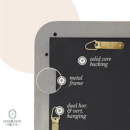 Hamilton Hills 16X24 Inch Metal Gold Frame Mirror For Bathroom | Brushed Rectangular Rounded Corner Vanity | 2" Deep Set Design Small Wall Mirrors Decorative | Hangs Horizontal And Vertical #TOP4
