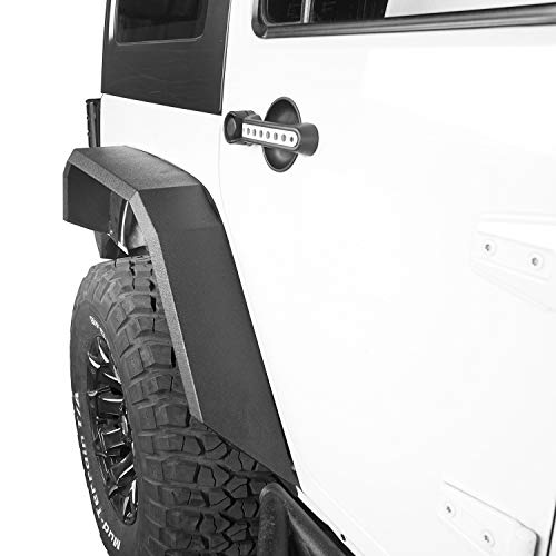 Hooke Road Enhanced Flat Fender Flares Front & Rear Wheel Fenders For 2007-2018 Jeep Wrangler Jk 2/4 Doors #TOP3