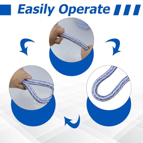 TINVHY 3/4 Inch x 200 Feet Double Braid Polyester Rope 20000Lbs Breaking Strength Strong Pulling Rope for Tree Work Camping Swings(Blue White) by TINVHY - Image 5