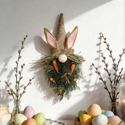 Couronne de Pâques lapin déco style ferme - 4