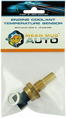 Mean Mug Auto 385-32019A Engine Coolant Temperature Sensor with Washer - Compatible with Chevrolet, GMC, Buick - Replaces OEM #: 15326388