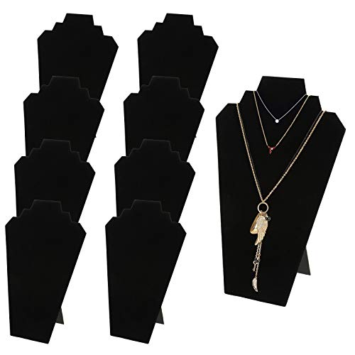 Foraineam 9 Pack Necklace Display 12.5 Inches Black Velvet Jewelry Easel Display Holder Pendants Chains Showcase Organizer Stand by Foraineam - Used condition - CA$20.79