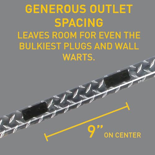 Legrand - Wiremold, 10 Outlet Wall Mount, Under Counter, 4 Foot Wiremold Power Pole with Diamond Plate Power Strip Garage, PM48TC by Wiremold - Image 5