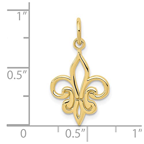 FJC Finejewelers 10 kt Yellow Gold Fleur De Lis Charm 22 x 12 mm2