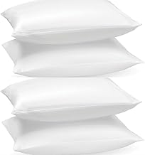 ARLINENS Duck Feather Pillows 4 Pack Ultra Soft Hotel Quality Bed Pillow Standard Size- Luxury Down Pillows Extra Soft Filling Filled in 100% Cotton Cover