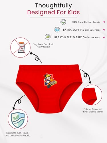 Image of BODYCARE Boy's Cotton Printed Brief Pack of 5 Print Suitable for All Day Wear with Ultrasoft and Durable Waistband for Rash Free Experience (Color & Print May Vary)