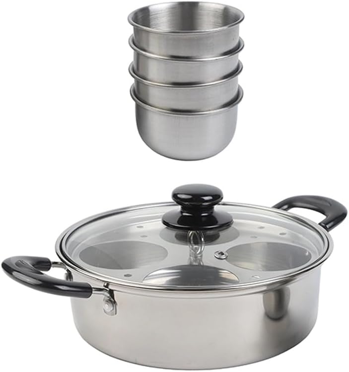Stainless Steel Steamer for Eggs and for Mini Cakes, 20 cm Thickened Cooking Utensil for Home Kitchen Use