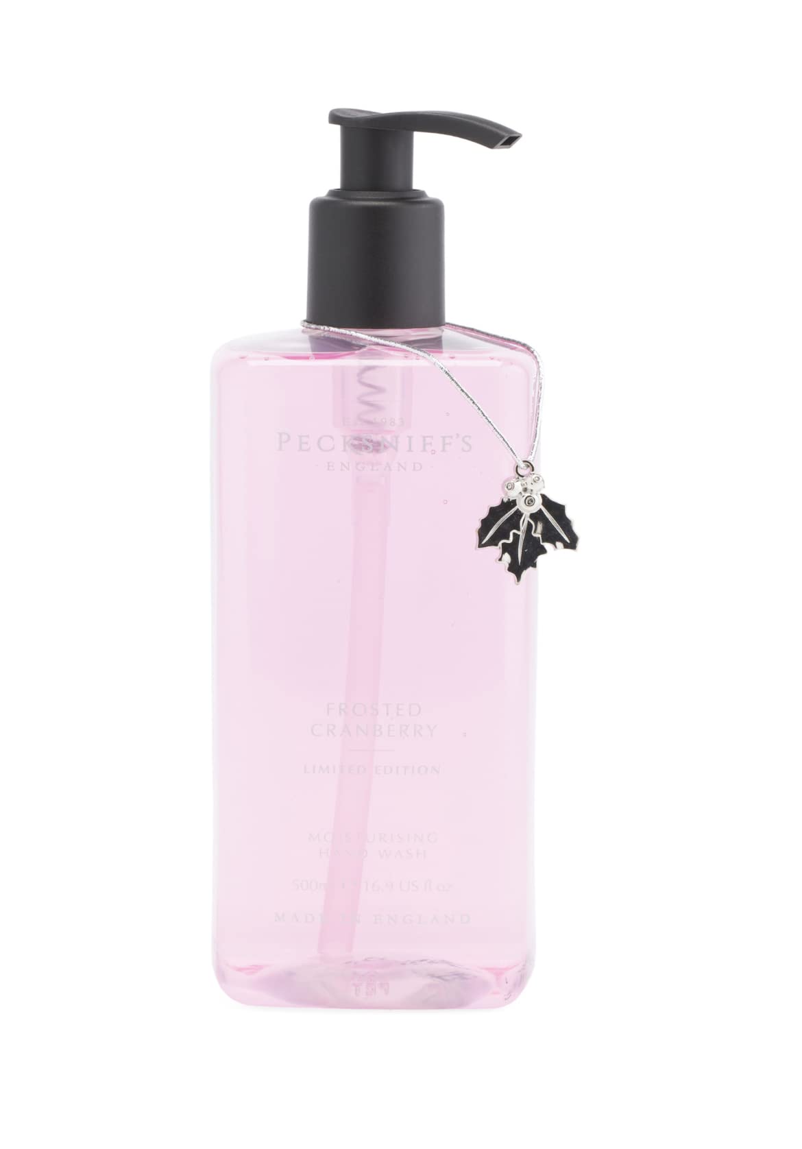 Pecksniffs Moisturising Hand Wash | Frosted Cranberry - LIMITED EDITION with silver holly charm | 16.9 fl oz