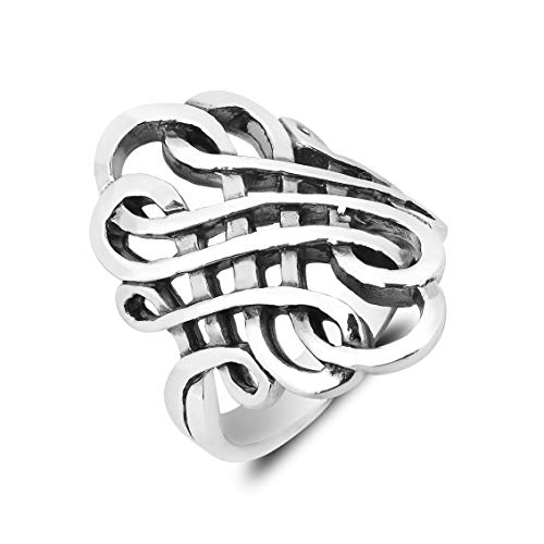 AeraVida Forever Interconnected Infinity Knot Sterling Silver Ring | Delicate e Wedding Rings For Women | Casual Comfort Fit Silver Rings for Women | Statement Fashion | Sterling Silver Rings Sizes 6-112