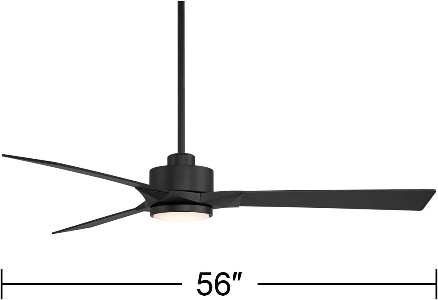 Casa Vieja 56" Kali Matte Black LED Damp Ceiling Fan with Remote
