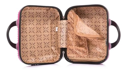 Frasqueira Necessarie de Viagens Geometric Pequena de mão ABS Rígida Fechamento em Ziper com Organiz