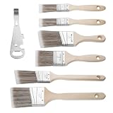 Pinsel Set, 6 Stück Malerpinsel 25/38/50/63mm Breite mit 1 Farbdosen Öffner