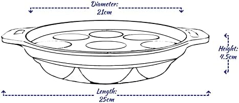 Appam Pan Cast Iron Appam Maker 9 Pits Paniyaram Patra Pan Heavy Duty Cast Iron Aebleskiver Pan Authentic Danish Stuffed Pancake Balls Puffs Takoyaki Pan, Black, 21cm