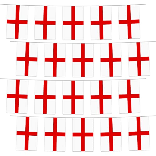 Rocking Party - Fanions de supporter de football Angleterre Euro 2021 (20 drapeaux/6 m de longueur)