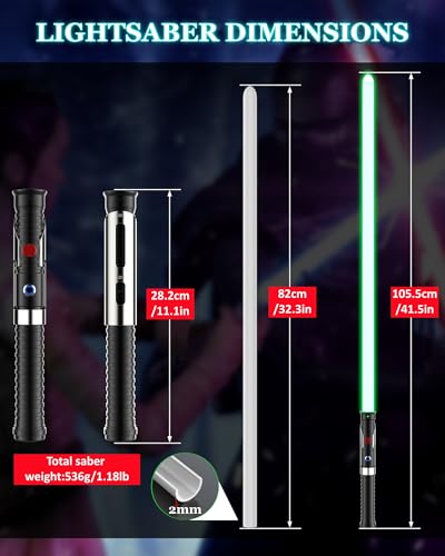 Light Saber for Dueling 12 RGB Light Saber with Motion Control Real Light Sabers for Kids Adults Smooth Swing Metal Light Sabers Toy with 16 Fonts for Halloween/Christmas Cosplay/Gifts/Fans - Thumbnail 5