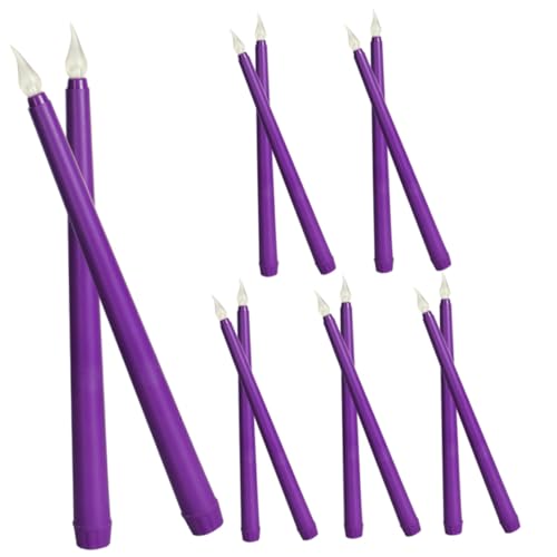 Velas LED moradas COLLBATH que no gotean cera ni manchan manteles en banquetes y cenas navideñas