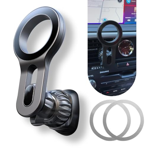 nodteem 1 PC Car Air Conditioning Vent Mobile Phone Holder, 360-degree Rotating Adsorption Design Gravity Support Navigation Holder, Non-Destructive Installation Accessories, for Cars (Black)