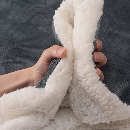 Nanpiper King Size Blanket Warm Sherpa Blanket, Soft Fleece Throw Blanket For Bed, Reversible Thick Fuzzy Blanket For Winter (Grey,90X108 Inches) #TOP4