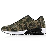 stiefelparadies Herren Sport Leder-Optik Sneakers Velours Glitzer Metallic Runners Freizeit Schnürer Schuhe 135698 Camouflage 38 Flandell