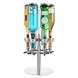 6 Bottle Liquor Dispenser, Rotating Wine Beer Bottle Beverage Stand Revolving Nozzle Wine Dispenser Optic Spirit Drinkware Set for Home Bar Party Cocktail Dispenser (6