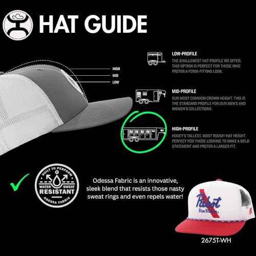Image of HOOEY Officially Licensed Pabst Blue Ribbon One Size Fits All Adjustable Snapback Hat for Men and Women Mesh Back Trucker Hat