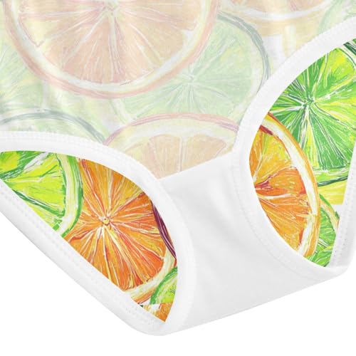Wusikd Citrus Fruit Slices Girls' Underwear Cotton Girls Briefs Soft Toddler Underwear 2T 5