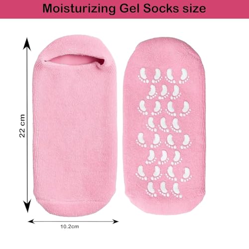 Image of Silicone Socks for Women & Men | Crack Heel Repair Spa Gel Socks with Vitamin E | Moisturizing Hydration Socks for Dry Cracked Feet | Reusable Soft Silicone Heel Socks for Foot Care & Nourishment (pink)