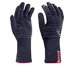 culinario Profi Grillhandschuhe/Backhandschuhe, Topflappen, extrem hitzebeständig, mit extra langem 11 cm Bund