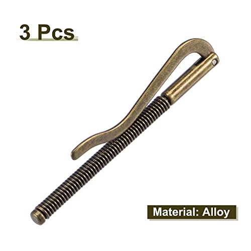 PATIKIL 75mm Spring Clip Bar, Metal Slim Open Coil Holder Clamp for Wallet Credit Card Leather Craft - 3 Pack (Bronze)3