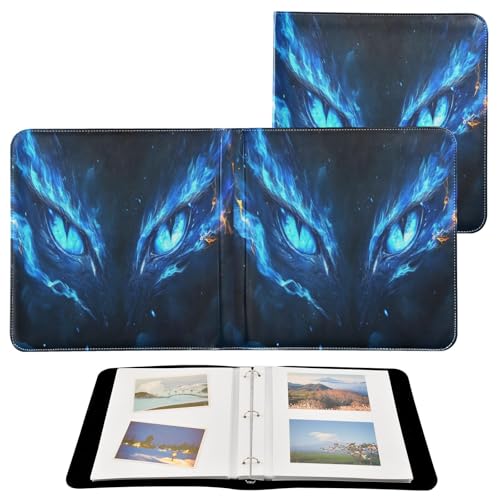 Álbum de fotos autoadhesivo Scrapbook FLildon Azul con Ojos de Dragón 3 anillas 40 páginas 8x10 para recuerdos miniatura 2