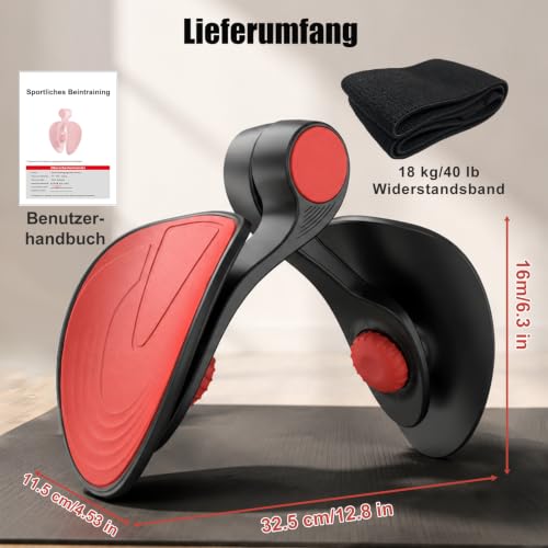 Oberschenkeltrainer 16 kg Beckenbodentrainer für Männer und Damen, Beinpresse für Zuhause und Beintrainer, Beckenboden Trainingsgerät, Kegel Trainer für Postpartale Erholung, Gesäßtrainer mit Band
