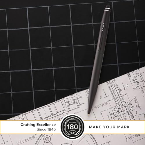Image of Cross Tech 2 Satin Black Ballpoint Pen - Refillable, Medium Point, Black Ink, Premium Gift Box