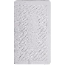 Knightsbridge Diagonal Racetrack 100% Cotton Reversible Bath Rug 20 X 30 White