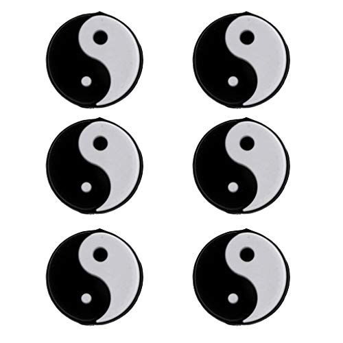 Shangup 6 Pieces Yin And Yang Tennis Racquet Dampener Vibration Dampener Suit For Tennis Players (Black White) #TOP3