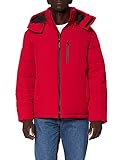 Proyecto del patrimonio Armani Exchange Puffer with Detachable 1991 Chest. AX Logo on Back. Hood Regulation by Elastic Bungee Jacket, Jester RED, S