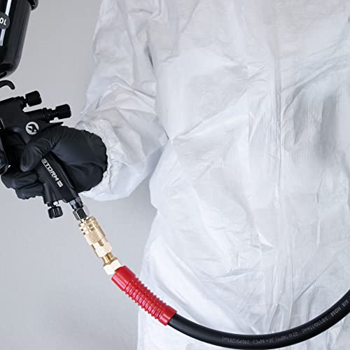 Intertool Ultra-Durable 1/4-Inch X 25 Feet Rubber Air Hose - Heavy Duty Reinforced Lining, Kink-Resistant Design, All-Weather, Industrial Brass Fittings, Quick Coupler, I/M Plug, 1/4” Mnpt Pt08-1720 #TOP5