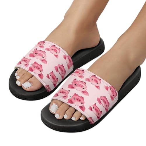 Chaussons cochon rose antidérapants contre les pieds froids 41 - 5