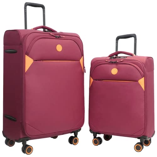 Verage Cambridge Softside Checked Luggage Spinner, Burgundy, 29-Inch