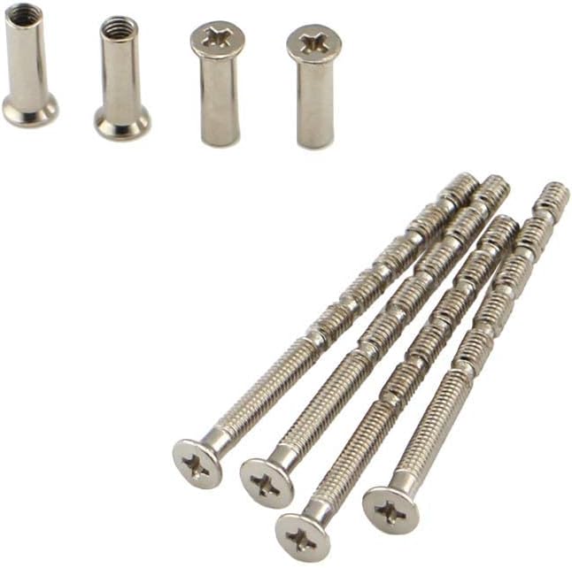 4 Piece Universal M4 Screw Connecting Bolts & Sleeves for Door Handle Roses and ESCUTCHEONS Nickel Color