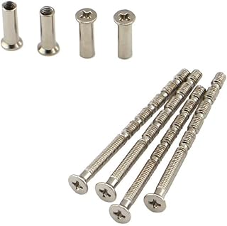 4 Piece Universal M4 Screw Connecting Bolts & Sleeves for Door Handle Roses and ESCUTCHEONS Nickel Color