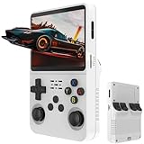 Whatsko R36S ArkOS レトロハンドヘルドゲームコンソール RK3326 3.5インチIPS 64ビット デュアル3Dジョイスティック ポータブルエミュレータ互換機 日本語対応 3500mAh 64GB 白