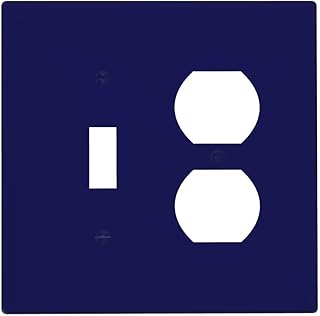 Royal Navy Blue 2 Gang Single Toggle/Double Duplex Combo Outlet Light Switch Cover Electric Decorative Combination Device Switch Face Wall Plate
