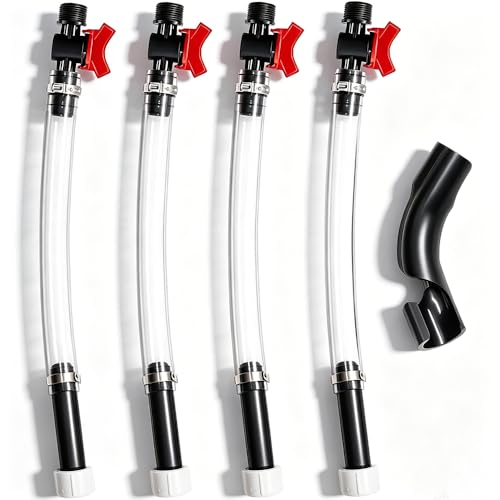 Taiss 4PCS Racing Fuel Jug Hose with Ball Valve & 2 Benders,14 Inch Fuel Filler Hose for LC2 Jugs Gas Can Spout Replacement Gas Tank Filler hose Suitable for 5.5 Gallon Vp Jugs by Taiss - Used condition - US$16.59