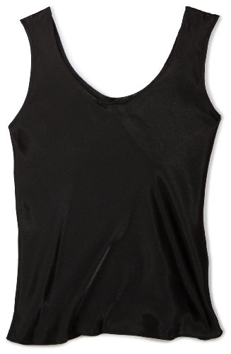 Women’s Satin Charmeuse Tailored Tanktop camisole, Black, Medium