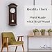 Pendulum Wall Clock - 27 inch Wooden Hanging Grandfather Wall Clock with Pendulum - Real Wood, Quiet, Non-Chiming & Battery Operated for Living Room Decor, Office & Home Décor Gift