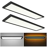 1x4 FT Crackle Lens 3CCT LED Flat Panel Flush Mount Light with Night Light, ORB, 4800LM, 48W, 3000/4