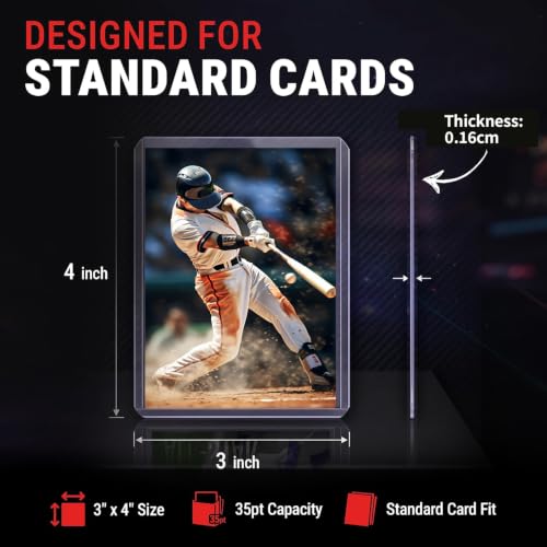LOVFEN 70 Hard Plastic Card Sleeves – 70 Toploads, 35PT Baseball Card Protectors with Bend-Resistant, Rip-Proof Edges for TCG, Sports, Football & Collectible Cards (200 TOPLOADERS) by lovfen - Used condition - Image 7